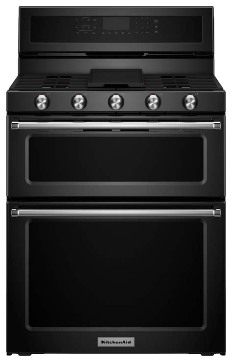 Best Buy Kitchenaid 60 Cu Ft Self Cleaning Freestanding Double Oven Gas Convection Range