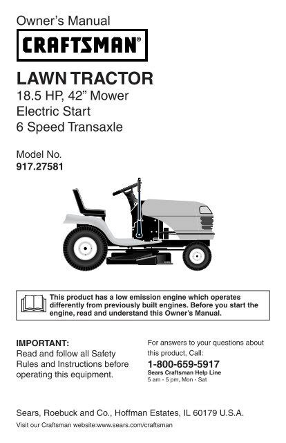 Craftsman Garden Tractor Manual | Fasci Garden