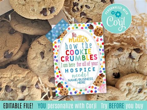 Editable Cookie Hospice Client Referral Appreciation Printable Tags No