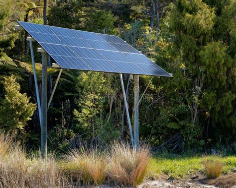 Solar Panel - Living Off the Grid in New Zealand Stock Image - Image of ...