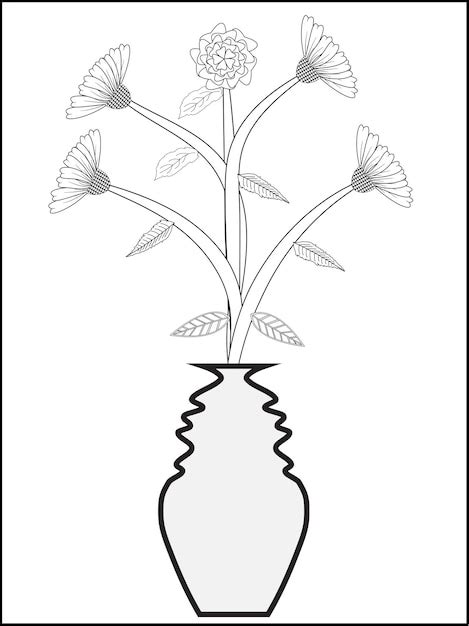 Pagina Da Colorare Del Fiore Dell Albero Fiori Disegnati A Mano