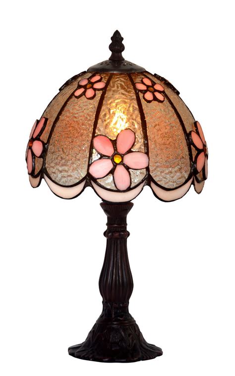 Amazing 8 Pink Daisy Style Tiffany Mini Table Lamp Joanne Tiffany