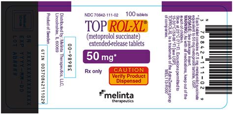 Dailymed Toprol Xl Metoprolol Succinate Tablet Extended Release