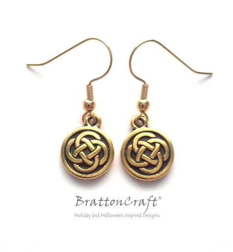 Gold Celtic Knot Earrings Gold Celtic Earrings Antiqued Gold Celtic ...