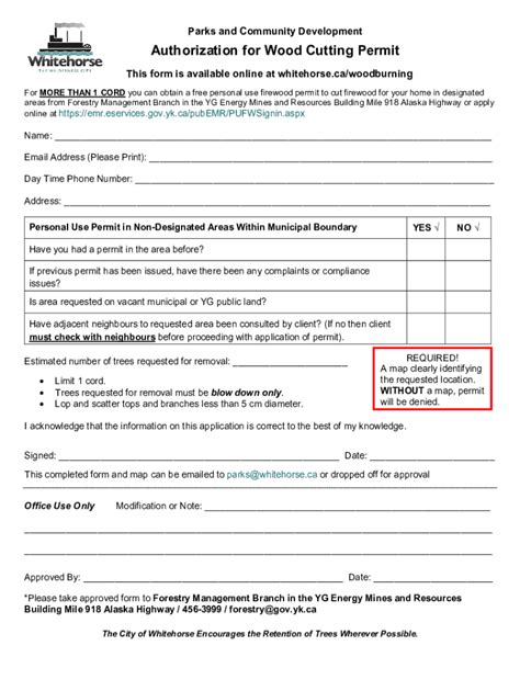 Fillable Online Authorization For Wood Cutting Permit Fax Email Print