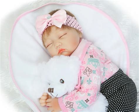 npk white bear reborn babies soft silicone dolls reborn cm bebes