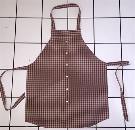 Mans Apron Made From Recycled Dress Shirt Upcycle Clothes Apron