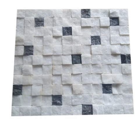 Matt White And Black Base 20mm Sandstone Wall Cladding Tile At Rs 140