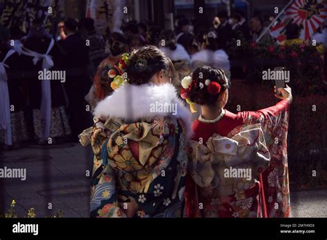 New Adults Celebrate Seijin No Hi Coming Of Age Day In Shin Yokohama