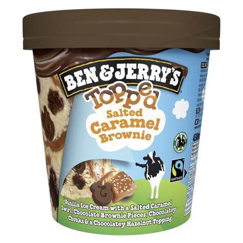 Ben And Jerrys Topped Salted Caramel Brownie Ice Cream 470ml From Ocado