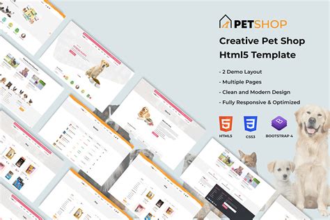 Pet Store Responsive Website Template Behance