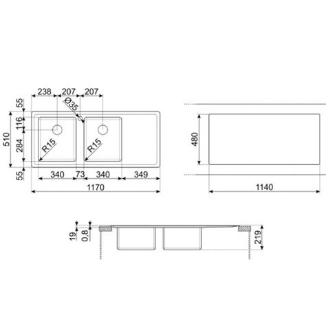 Smeg Lft116d Lavello Doppia Vasca Gocciolatoio 117 Cm Inox