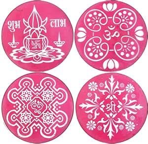 MOSAIK Ready To Draw Rangoli Making Kit Of Jaali Rangoli Stencils For