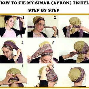 How To Tie My SINAR Tichelshaped Purple And Mustard Etsy Hair Snood