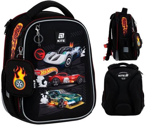 Рюкзак шкільний каркасний Kite Education Hot Wheels 36 5x27x15 5 см 14 л HW25 555S фото