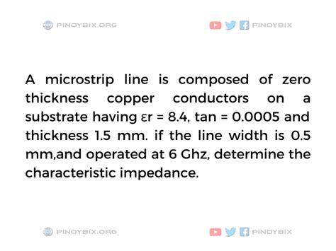 Solution For Microstrip Line Determine The Characteristic Impedance