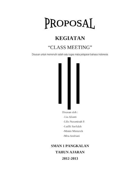 Doc Proposal Kegiatan Class Meeting Dokumen Tips