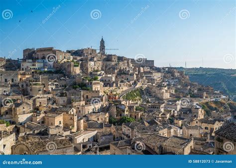 Alte Stadt Von Matera Sassi Di Matera Basilikata Italien Stockbild