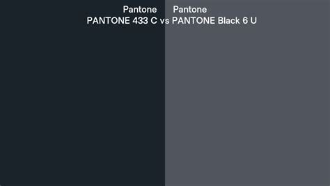 Pantone 433 C Vs PANTONE Black 6 U Side By Side Comparison