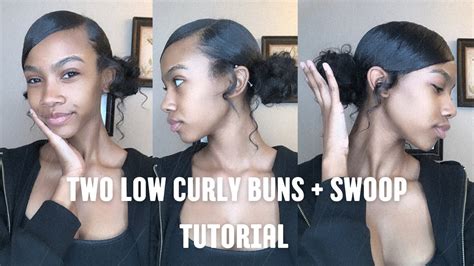 Two Low Curly Buns Swoop Tutorial Carmen Ayanna YouTube