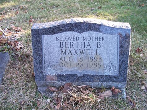 Bertha Belle Mcintyre Maxwell M Morial Find A Grave