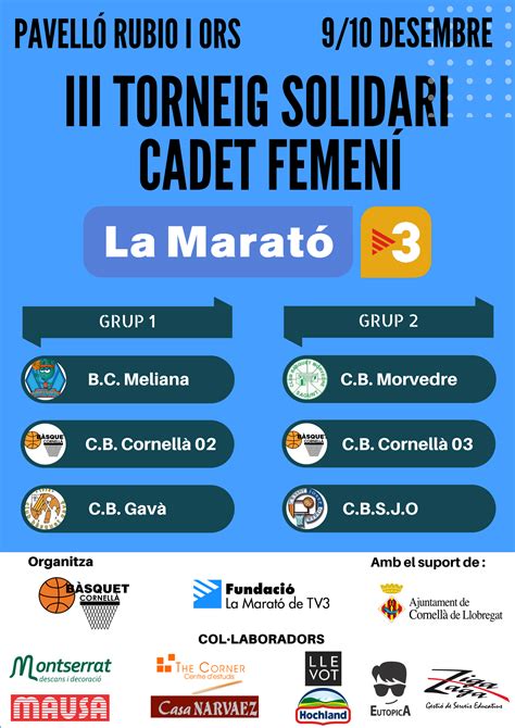 JA ÉS AQUÍ EL III TORNEIG SOLIDARI CADET FEMENÍ PER LA MARATÓ DE TV3