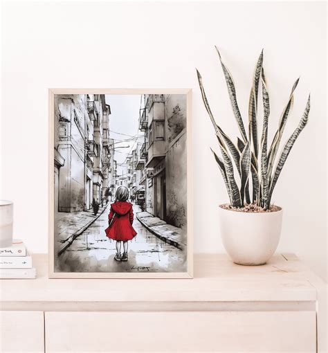 Banksy-inspired Digital Art Print Street Art Girl in Red - Etsy