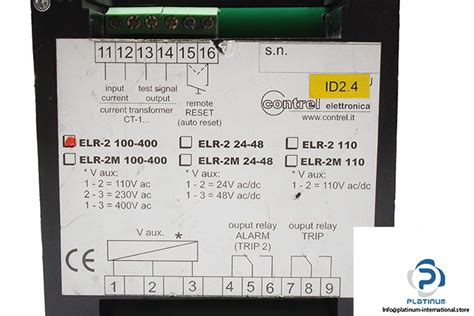 Contrel Elr Earth Leakage Relay Platinum International