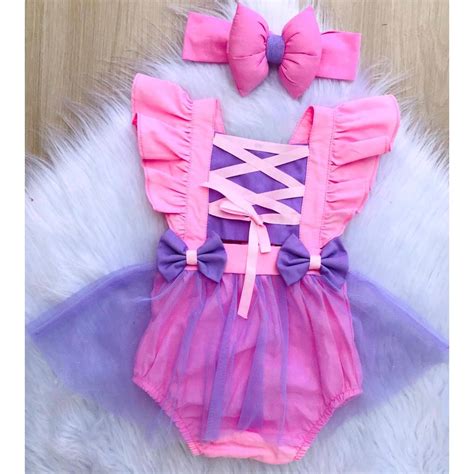 Romper Body Princesa Rapunzel Roupa Tematica Infantil Menina Bebe