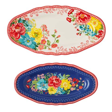 The Pioneer Woman Fancy Flourish Narrow Platter Set Of 2