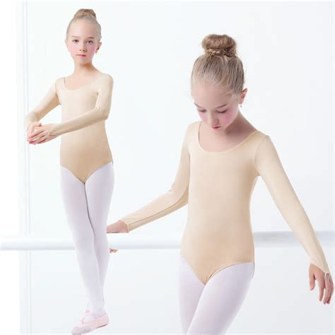 Girls Nude Leotards Seamless Long Sleeve Skin Ballet Underwear Shopee