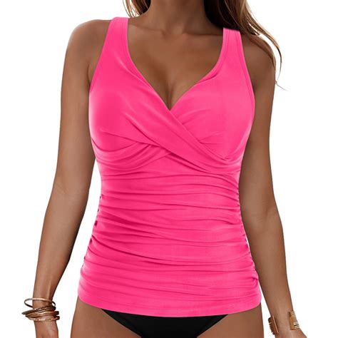 Women Sexy Split Bikini Swimsuit High Waisted Push Up Two Piece Set With Cover Up Skirt