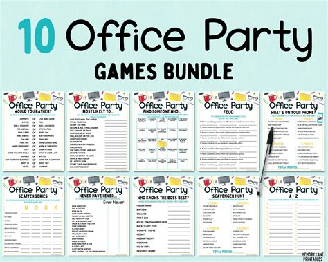 Office Party Games Bundle Work Party Games Fun Printable - Etsy