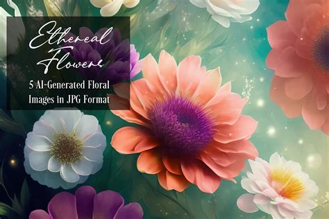 Ethereal Flowers - AI Art Collection By Sapphire X Designs | TheHungryJPEG