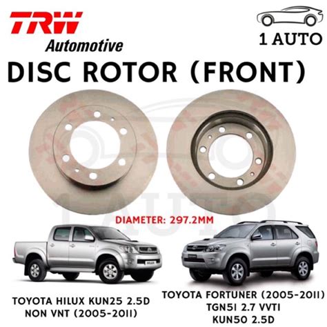 Trw Front Depan Disc Rotor For Toyota Hilux Kun Fortuner Mm