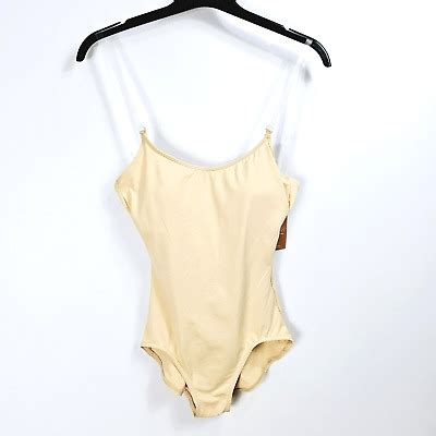 Capezio New Camisole Leotard W Clear Transition Straps Nude