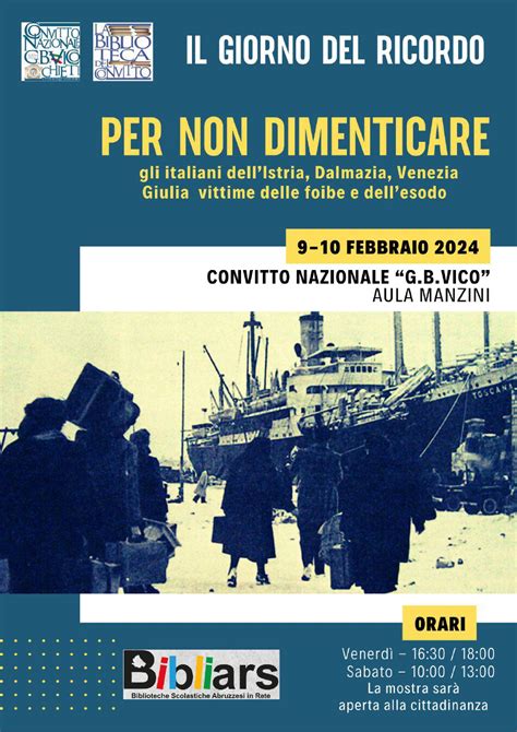 Giorno Del Ricordo Al Convitto Nazionale G B Vico Una Mostra In