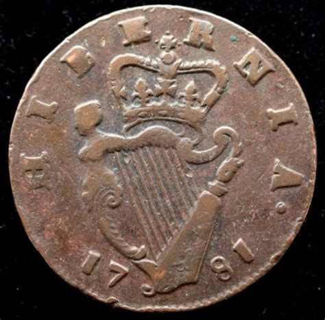 Kappyscoins G Ireland Hibernia King George Half Penny Vf