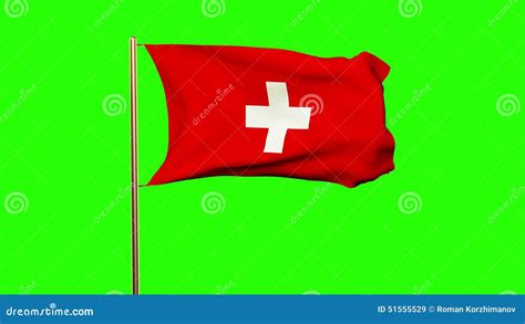 Switzerland Flag Waving In The Wind Looping Sun Stock Video Video Of