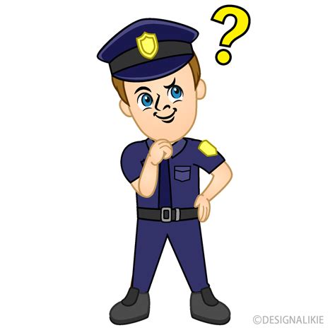 Thinking Policeman Cartoon Free Png Imageillustoon