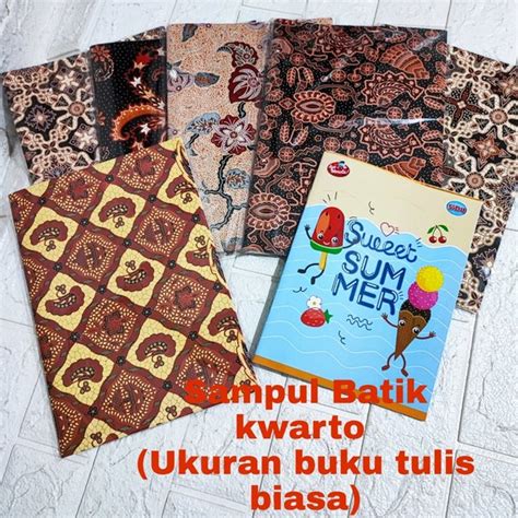 Jual Sampul Buku Tulis Motif Batik Ukuran Kwarto Bahan Premium Glossy