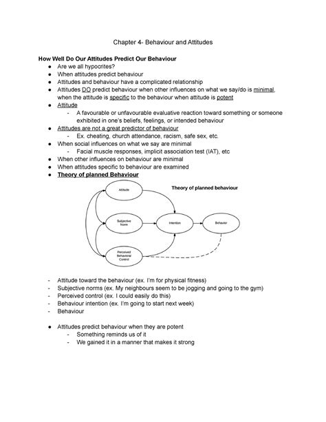 Chapter Notes Dr Sarah Radtke Chapter Behaviour And Attitudes