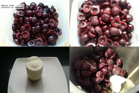 Helado de cerezas y yogur Receta de cocina fácil sencilla y deliciosa