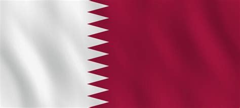 Vlag van qatar met zwaaiend effect officiële proportie Premium Vector