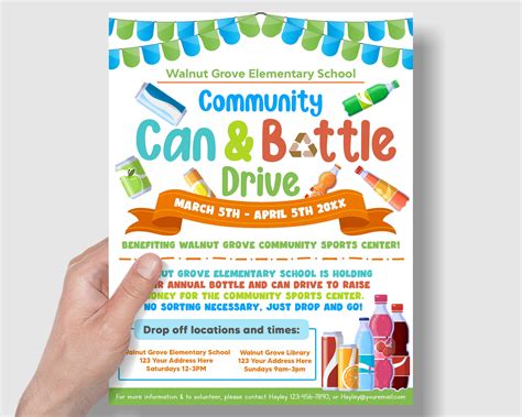 Bottle Drive Flyer Template 2