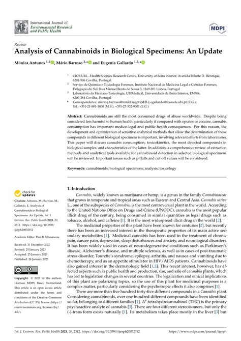 PDF Analysis Of Cannabinoids In Biological Specimens An Update