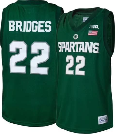 Retro Brand Men's Michigan State Spartans Miles Bridges #22 Green ...