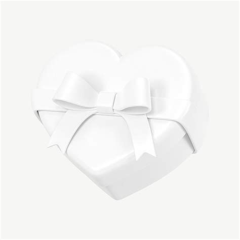 White Heart Box D Valentine S Premium Psd Rawpixel