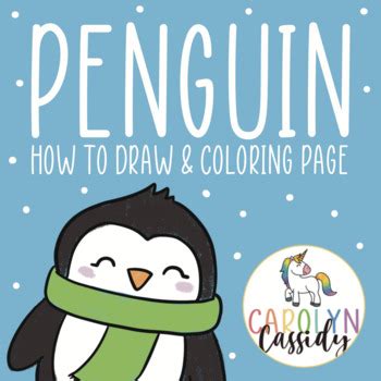 Penguin How to Draw Page - Winter Drawing and Coloring Page by Carolyn Cassidy