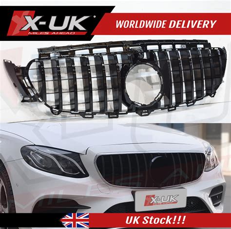 Mercedes E Class W213 2017 2019 Front Grill Gloss Black Panamericana